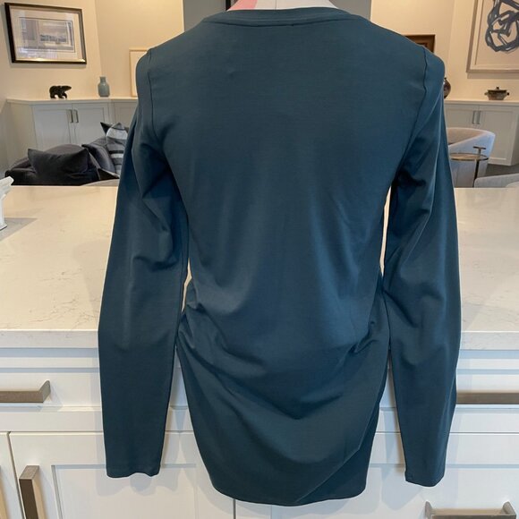 Eileen Fisher Alpine Crew Neck LS Tencel Elastane Tunic Top Teal Green Sz XXS - Picture 5 of 14